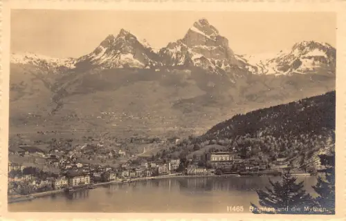 Schweiz Brunnen und die Mythen Vintage Postkarte