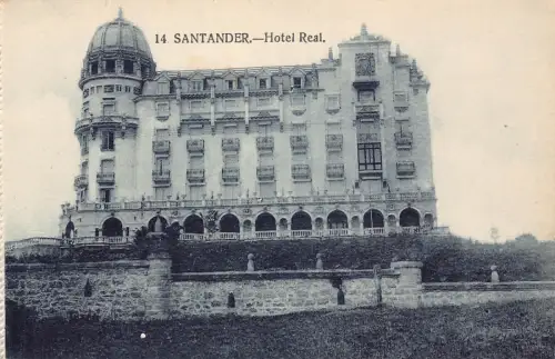 Spanien Santander Hotel Echt Vintage Postkarte