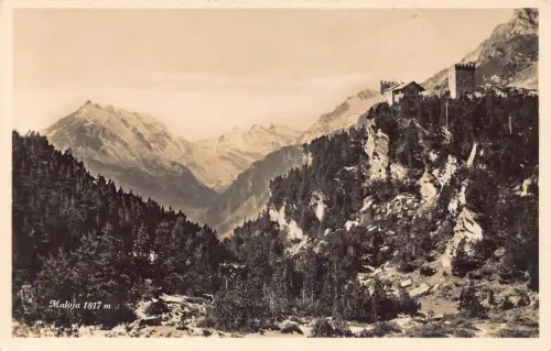 Schweiz Maloja 1817m Berg Vintage Postkarte