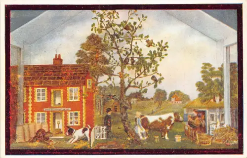 Potter's Museum Bramber House That Jack Built Farmers Rooster Cow Dogs Postkarte