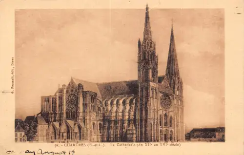 Frankreich Chartres Kathedrale Vintage Postkarte