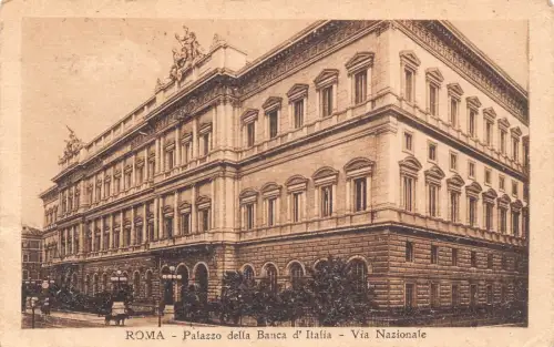 Italien 1920 Roma Rom Palazzo della Banca d'Italia Via Nazionale Vintage Postkarte