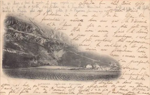 Frankreich 1900 Lourdes Pie du Ger Funiculaire Standseilbahn Vintage Postkarte