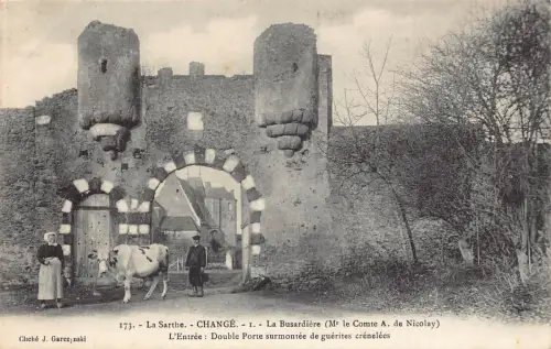 Frankreich La Sarthe Change La Busardiere Rinder Vintage Postkarte