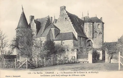 Frankreich La Sarthe Change La Busardiere Schloss Vintage Postkarte