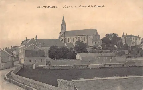 Frankreich Sainte-Maure Eglise Schloss Couvent Kirche Schloss Vintage Postkarte