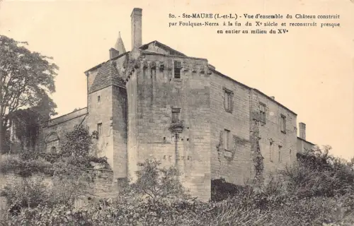 Frankreich Sainte-Maure Chateau par Foulques Nerra Castle Vintage Postkarte