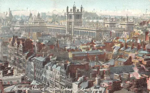 England Vogelperspektive Blick auf London Law Courts Vintage Postkarte