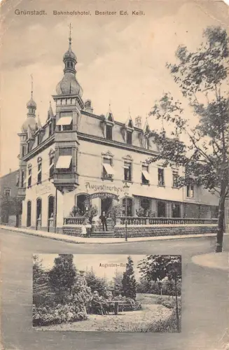 A104 Deutschland Grünstadt Augustinero Bahnhofshotel Besitzer Vintage Postkarte
