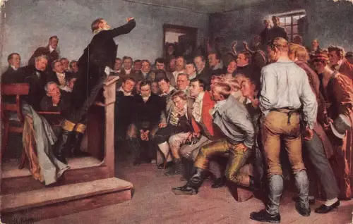 A110 Gemälde 1913 Professor Steffens Vorträge in Breslau Schild A Kampf Postkarte