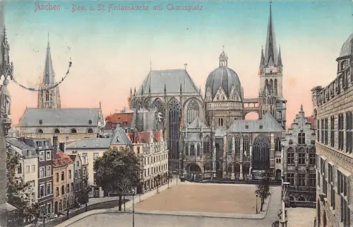 A106 Deutschland 1911 Aachener Dom St. Foilans Kirche Chorplatz Postkarte