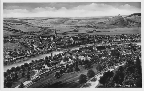 L202 Deutschland 1930 Rottenburg a N Panoramablick RPPC Vintage Postkarte