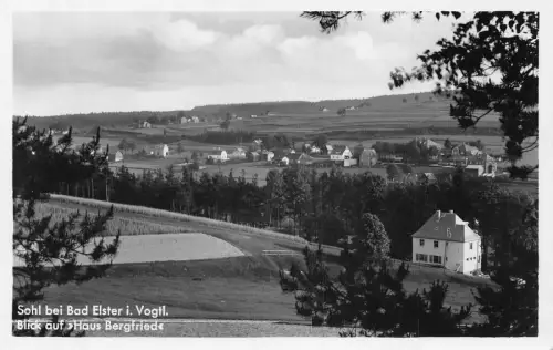 L204 Deutschland Sohl bei Bad Elster i Vogtl Blick auf Haus Bergfried RPPC Postkarte