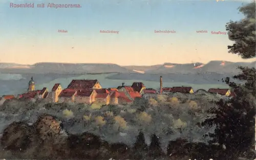 L202 Deutschland Rosenfeld Mit Albpanorama Berggipfel Häuser Postkarte