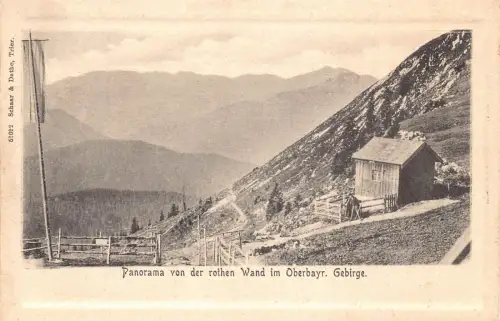L204 Deutschland Panorama von der Rothen Zauberstab im Oberbayr Gebirge Vintage Postkarte