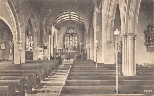 England 1908 Pfarrkirche Barnstaple Vintage Postkarte