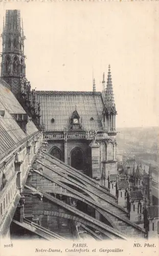 Frankreich Paris Notre Dame Contreforts et Gargouilles Vintage Postkarte