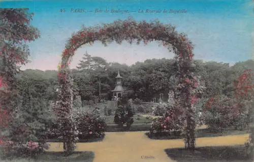 Frankreich Paris Bois de Boulogne La Roseraie de Bagatelle Rosenbogen Postkarte