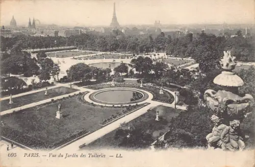 Frankreich Paris 1917 Vue du Jardin des Tuileries Gardens Vintage Postkarte