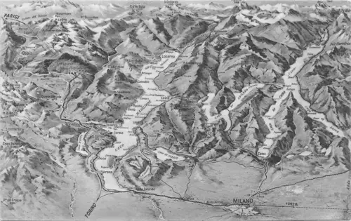 L072 Schweiz, Lago Maggiore, Lugano und Como Karte Vintage Postkarte