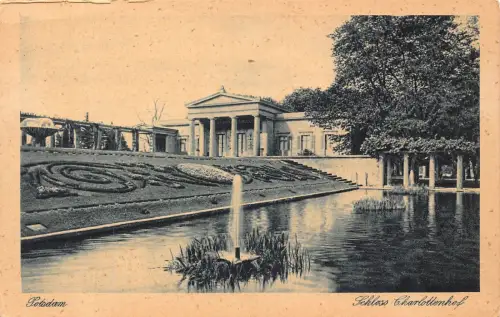 L185 Deutschland Potsdam Schloss Charlottenhof Brunnengarten Schloss Postkarte