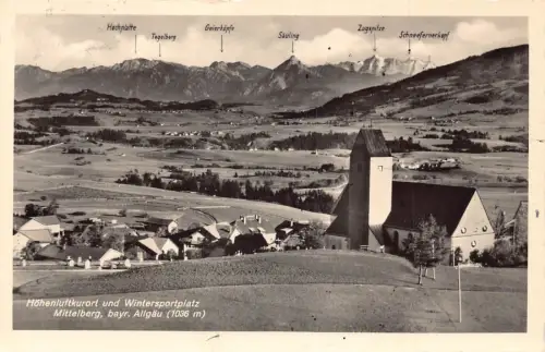 L186 Deutschland 1939 Höhenluftkurort und Wintersportplatz Allgäu Vintage Postkarte