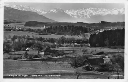 L186 Deutschland 1938 Wangen im Allgäu Scesaplana Drei Schwestern Mountain Postkarte