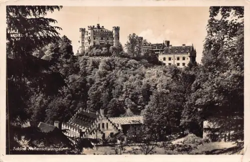 L153 Deutschland Schloss-Hohenschwangau Festung Vintage Postkarte