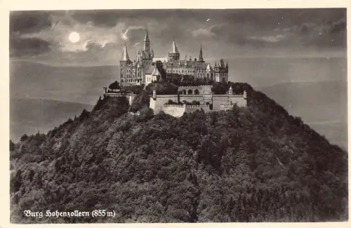 L153 Deutschland Burg Hohenzollern (855m) Burg, Berg Vintage Postkarte