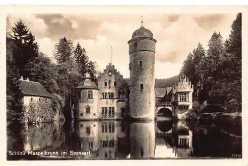 L199 Deutschland 1934 Schloss Mospelbrunn im Spessart Vintage Postkarte