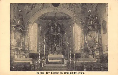 L153 Deutschland 1910 Inneres der Kirche in Reinhardsachsen. alte Postkarte