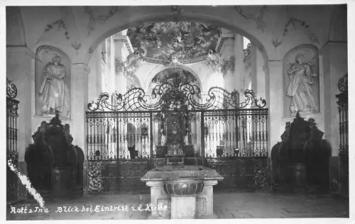 L200 Deutschland Rott a Inn Ansicht Eingang Kirche Innenraum Vintage Postkarte