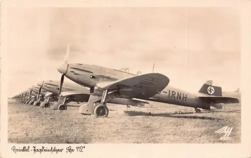 L027 Deutschland Heinkel Sn 112 WWII Flugzeuge Echtfoto Vintage Postkarte
