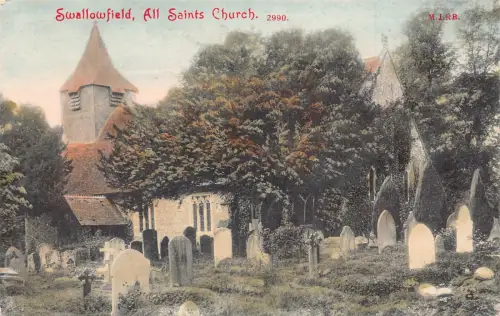 England Swallowfield All Saints Church Vintage Postkarte