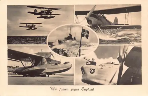 L027 Deutschland WWII Luftwaffe Wasserflugzeuge Echtfoto Vintage Postkarte