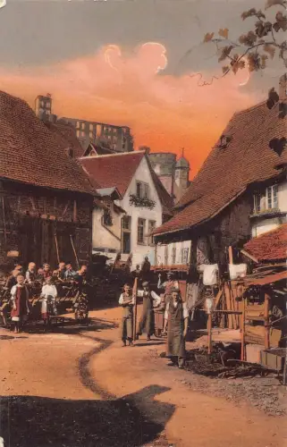 A100 Deutschland 1909 Königstein i Taunus Ansicht der Ruine Alterhof Bauern Postkarte