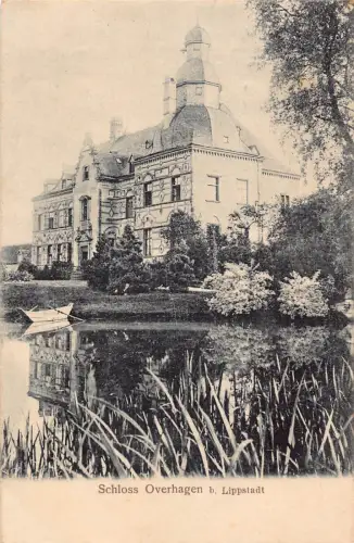 A100 Deutschland 1910 Schloss Überhagen b Lippstadt See Boot Vintage Postkarte