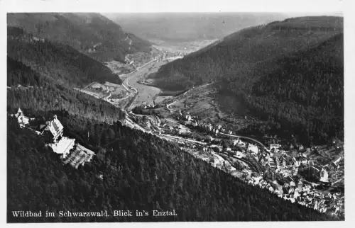 L197 Deutschland 1931 Wildbad im Schwarzwald blick in's Enztal Vintage Postkarte