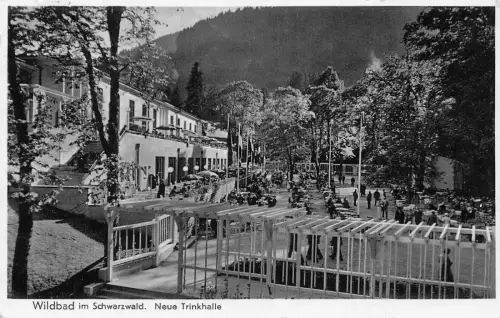 L197 Deutschland 1935 Wildbad im Schwarzwald neue Trinkhalle Postkarte