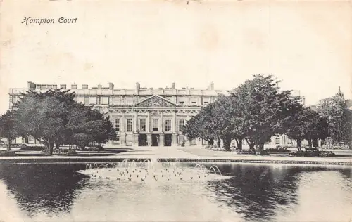 England 1909 Hampton Court Fountain Vintage Postkarte