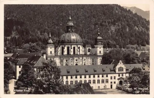 L153 Deutschland 1935 Kloster Ettal. Fot. Kloster M. Herpich Vintage Postkarte