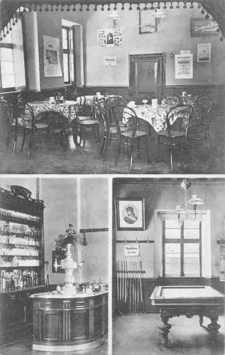 A100 Deutschland 1913 Interieur Hotel Restaurant Löwen Billardtisch Bar Postkarte