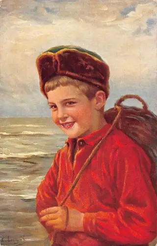 Niederländische Kinder Junge Portrait Kunst Vintage Postkarte