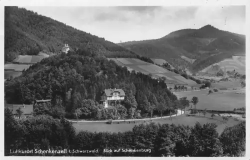 L198 Deutschland 1938 Luftkurort Schenkenzell Schwarzwald Pension RPPC Postkarte
