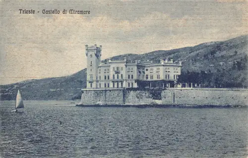 C082 Italien Triest Castello di Miramare Vintage Postkarte