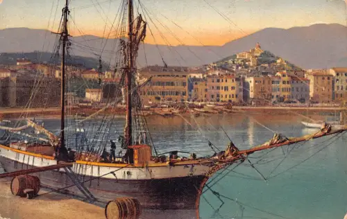 C081 Italien Remo il Porto Boot Vintage Postkarte