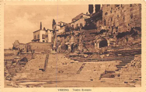 C080 Italien Verona Teatro Romano Vintage Postkarte