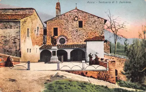 C081 Italien Assisi Santuario di S Damiano Vintage Postkarte