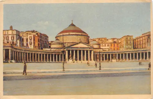 C080 Italien Napoli Piazza Plebiscito Vintage Postkarte