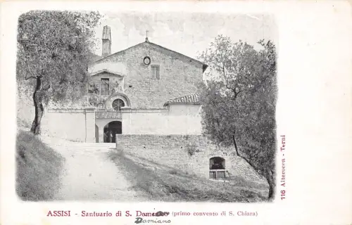 C081 Italien Assisi Santuario di S Damiano Vintage Postkarte